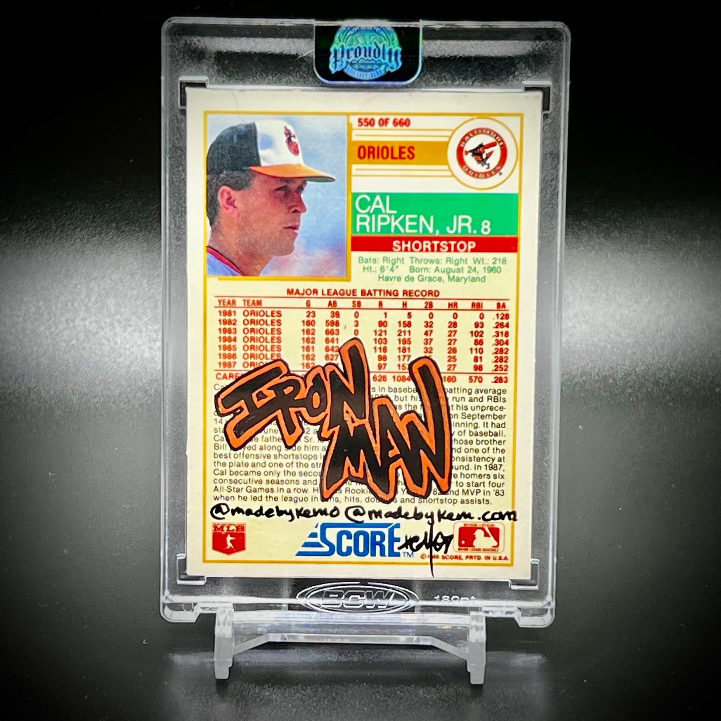 Cal Ripken Jr. “Iron Man” Custom Art Card By KEMO